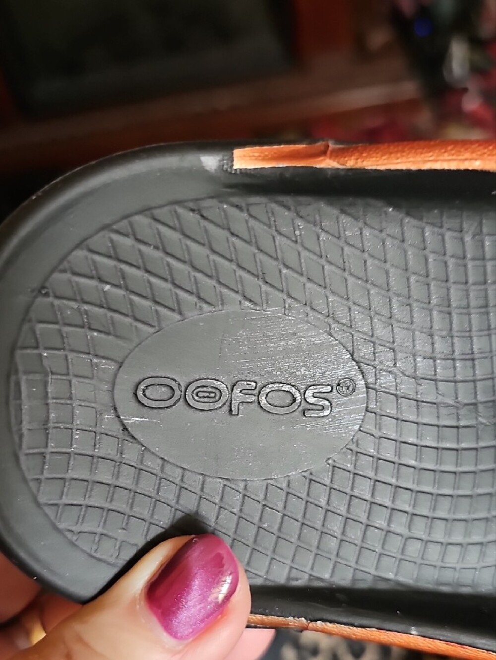 OOFOS Red Slide Sandals - Picture 2 of 11